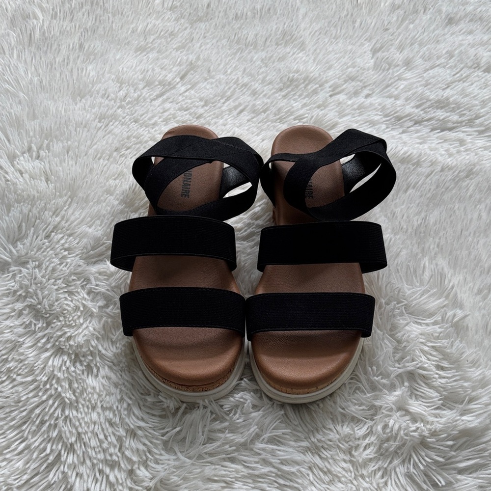 Cushionaire Naomi Stretch Cork Wedge Sandal